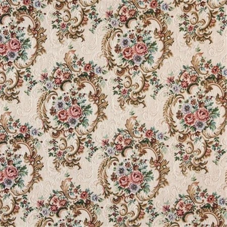 Designer Fabrics Designer Fabrics F640 54 in. Wide Green; Blue And Burgundy; Floral Tapestry Upholstery Fabric F640
